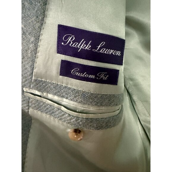Ralph Lauren Purple Lable Mint Green Wool & Alpaca Sports Jacket Blazer 44L 54EU - Picture 10 of 11